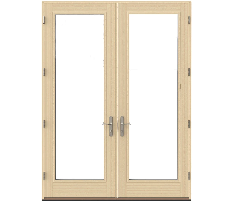 Lubbock Pella Lifestyle Series Wood Double Hinged Patio Doors